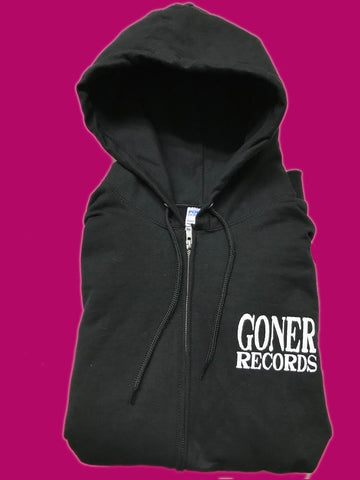 Goner Zipper Hoodie - White on Black
