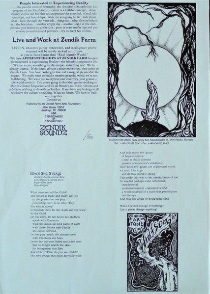 Zendik Orgaztra : Wulfsong (LP, Album, Ltd, Num)