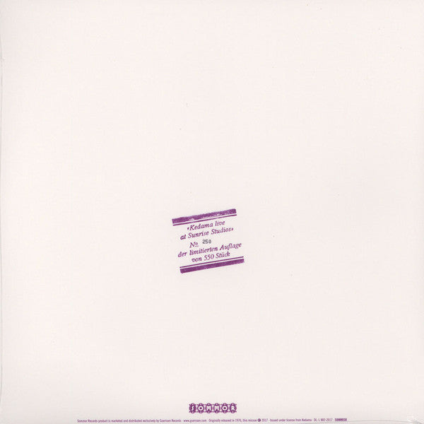Kedama : Live At Sunrise Studios (LP, Album, Num, RE, RM)