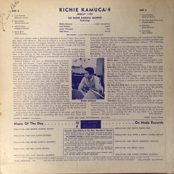 The Richie Kamuca Quartet : Richie Kamuca Quartet (LP, Mono)