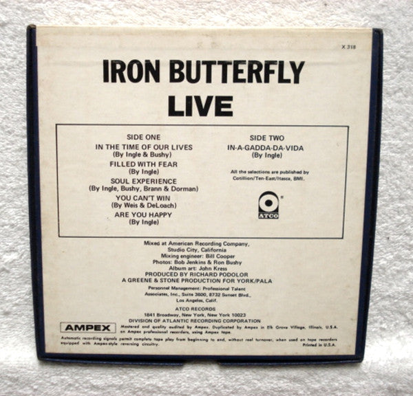 Iron Butterfly : Live (Reel, 4tr Stereo, 7" Reel, Album)