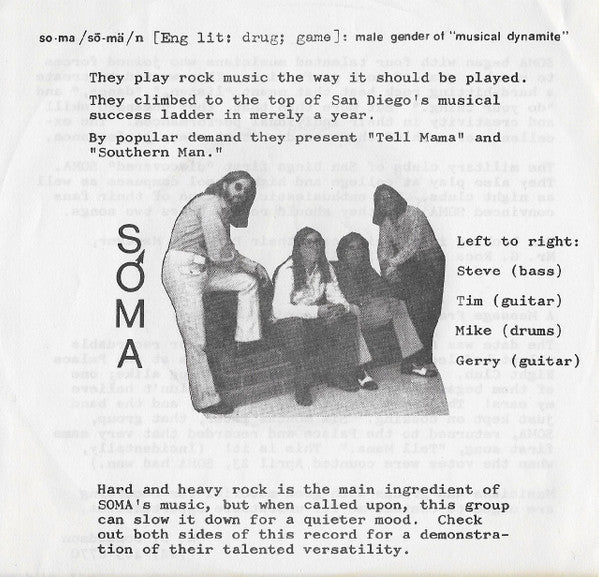 SOMA (63) : Tell Mama (7")