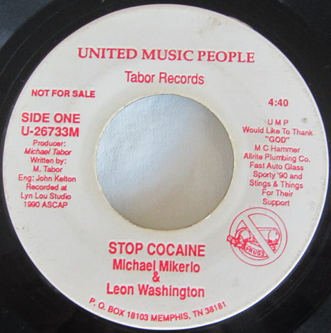 Michael Mikerlo & Leon Washington (3) : Stop Cocaine (7", Single, Promo)