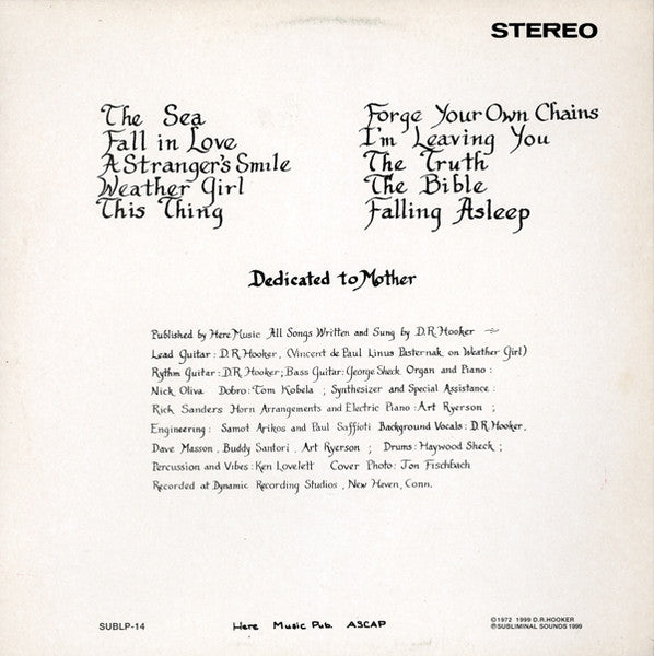 D.R. Hooker : The Truth (LP, Album, Ltd, RE)