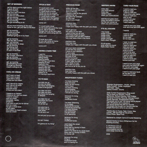 Eddy Current Suppression Ring : Eddy Current Suppression Ring (LP, Album, Whi)