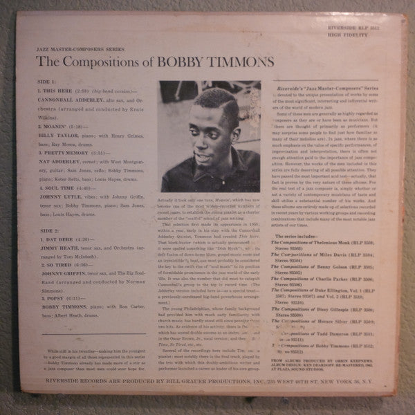 Various : The Compositions Of Bobby Timmons (LP, Comp, Mono)