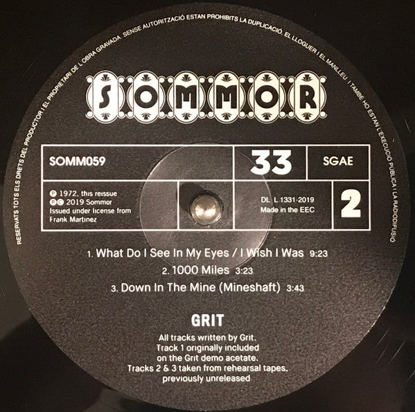 Grit (12) : Grit (LP, Album, RE, RM)