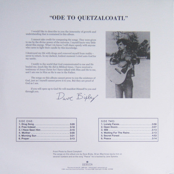 Dave Bixby : Ode To Quetzalcoatl (LP, Album, RE)