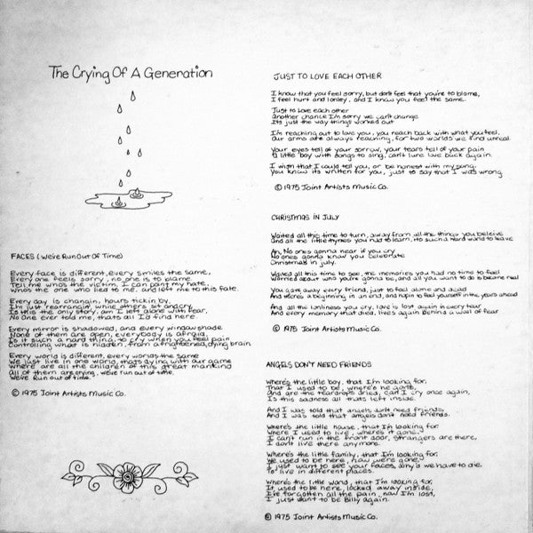 Bill Clint : The Crying Of A Generation (LP, Album, Gat)
