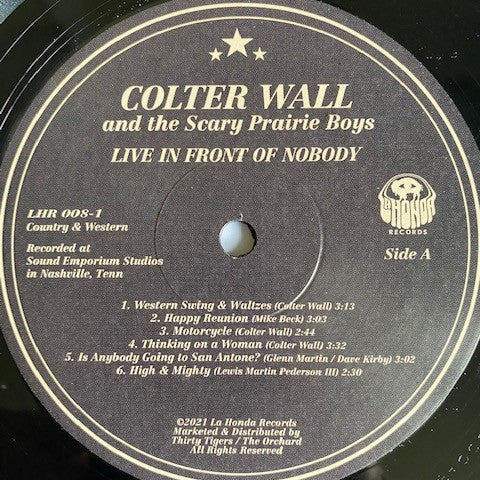 Colter Wall And The Scary Prairie Boys : Live In Front Of Nobody (LP, Album, Ltd)