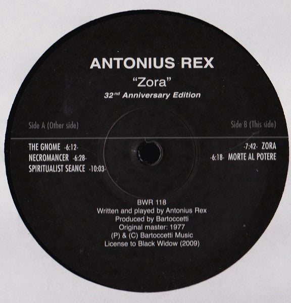 Antonius Rex : "Zora - 32ⁿᵈ Anniversary Edition" (LP, Album, RE)