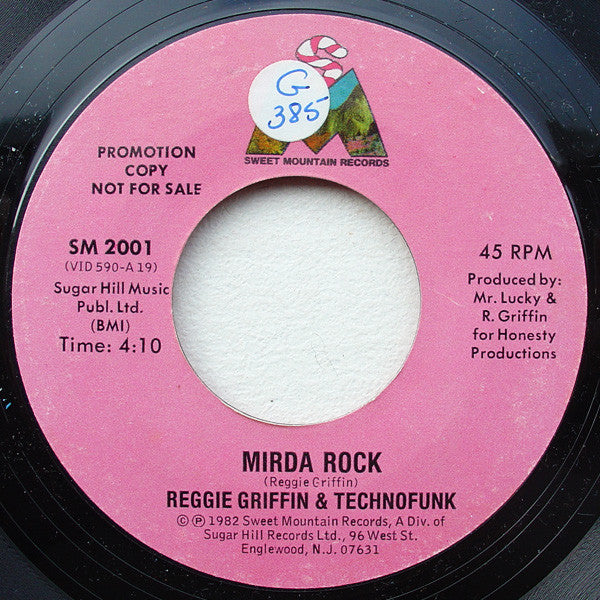 Reggie Griffin & Technofunk : Mirda Rock (7", Promo, Styrene)