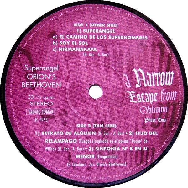 Orion's Beethoven : Superangel (LP, Album, RE)