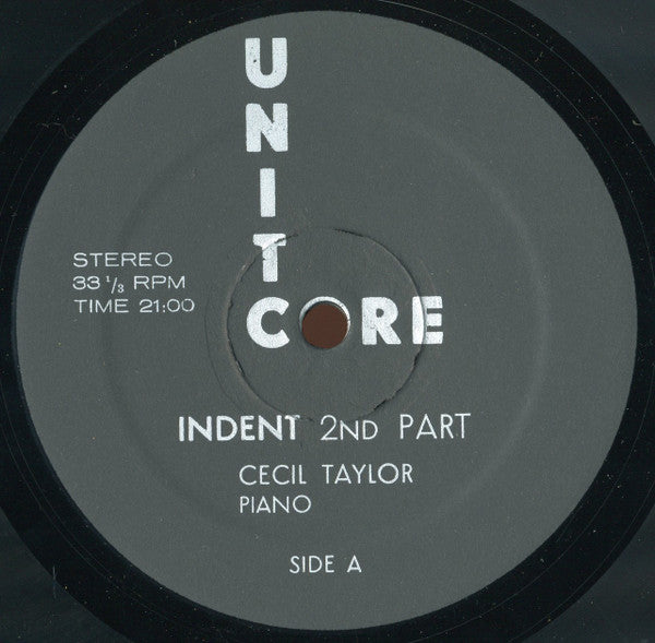 Cecil Taylor : Indent (LP, Album, RE)