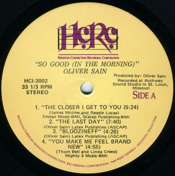 Oliver Sain : So Good (In The Morning) (LP, Album)
