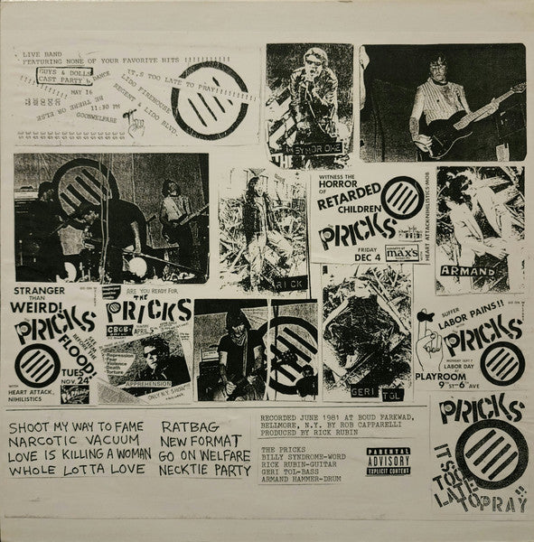 The Pricks (3) : The Pricks (LP, S/Sided, Unofficial, W/Lbl)