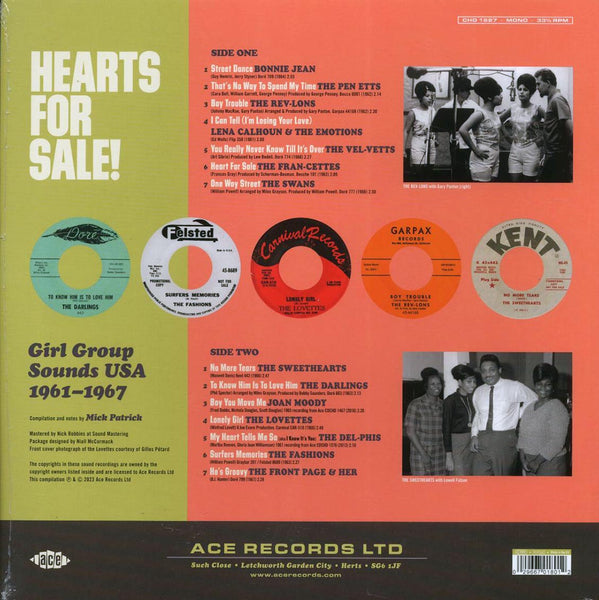 V/A Hearts For Sale: Girl Group Sounds USA 1961-1967 LP [Ace Records, UK]