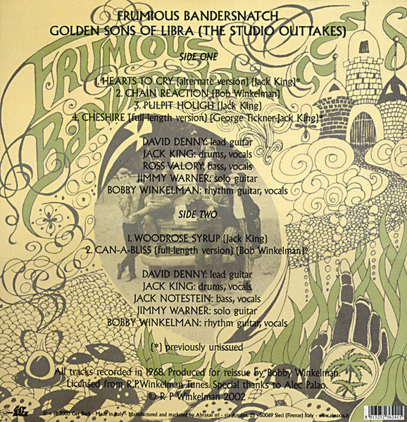 Frumious Bandersnatch : Golden Sons Of Libra (The Studio Outtakes) (LP, Album, Pur)