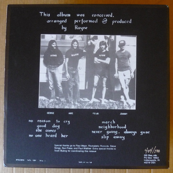 Rayne (3) : The Black Album (LP, Album, Num, RE)