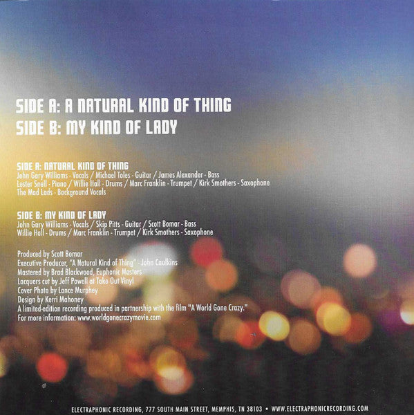 John Gary Williams : A Natural Kind Of Thing / My Kind Of Lady (7", Single)