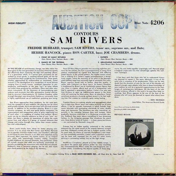 Sam Rivers : Contours (LP, Album, Mono)