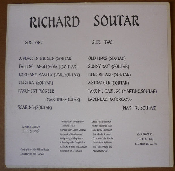 Richard Soutar : Lavender Daydreams (LP, Album, RE)
