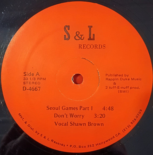 Shawn Brown : Seol Games Part 1 / Don't Worry / Seoul Games '88 / Instrumental (12", EP)
