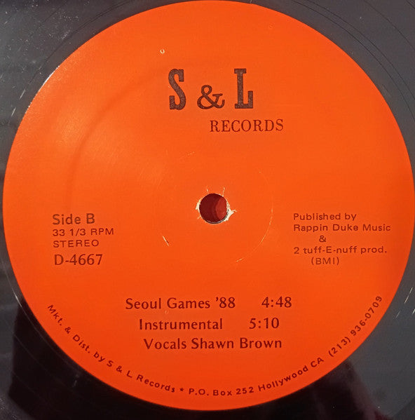 Shawn Brown : Seol Games Part 1 / Don't Worry / Seoul Games '88 / Instrumental (12", EP)