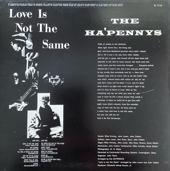 The Ha'Pennys : Love Is Not The Same (LP, Album, Mono, RE, Unofficial)