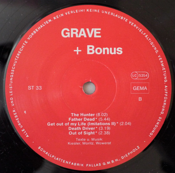 Grave (5) : Grave 1 + Bonus (LP, Album, Num, RE)