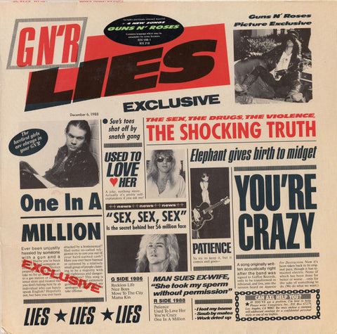 Guns N' Roses : G N' R Lies (LP, Album)