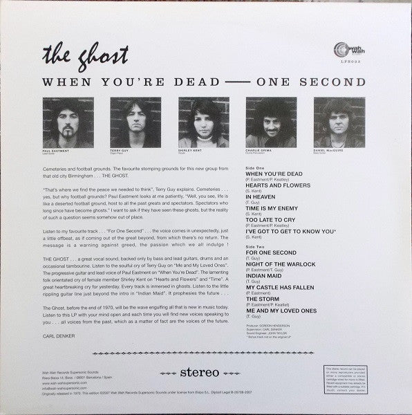 The Ghost (2) : When You're Dead - One Second (LP, Album, RE)
