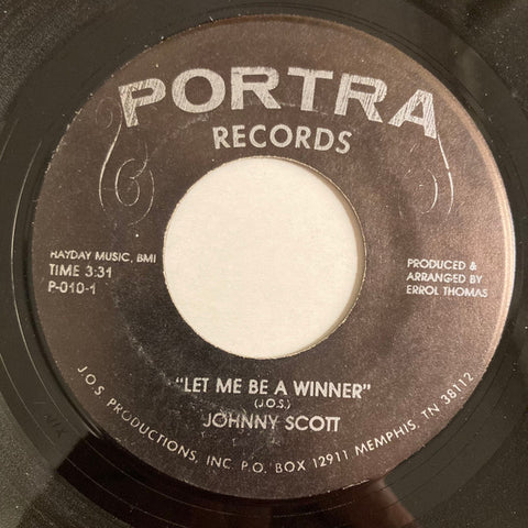 Johnny Scott : Let Me Be A Winner (7", Sho)