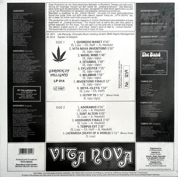 Vita Nova : Vita Nova (LP, Ltd, Num, RE)