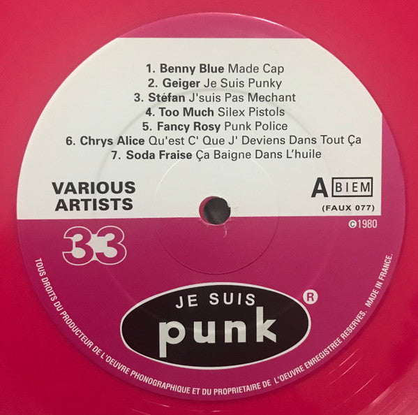 Various : Je Suis Punk (LP, Comp, Unofficial, Pin)