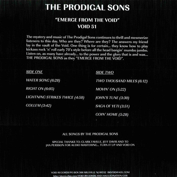 The Prodigal Sons (4) : Emerge From The Void (LP, Album, RE)