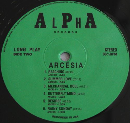 Arcesia* : Reachin' (LP, Album, Ltd, Num, RE, Unofficial)