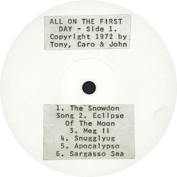 Tony Caro & John* : All On The First Day (LP, Album, RE + 7", Bon)