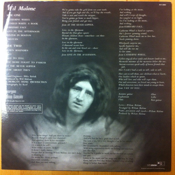 Wil Malone : Wil Malone (LP, Album, Ltd, RE, Blu)