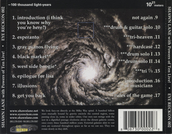 Shawn Lane : Powers Of Ten ; Live (CD, Album)