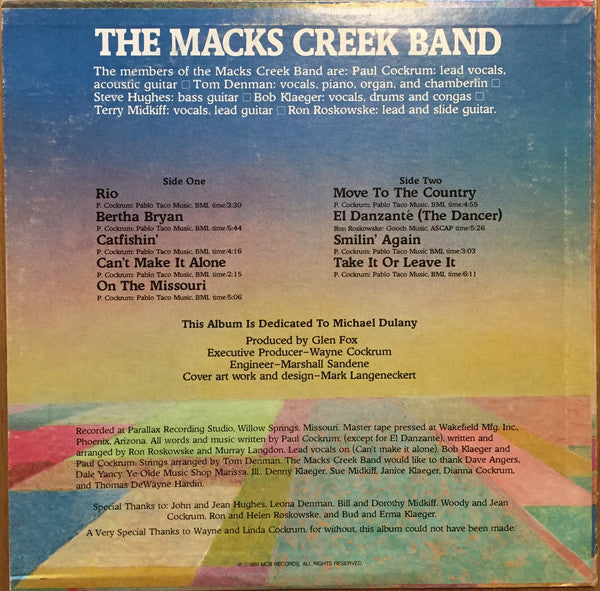 The Macks Creek Band : The Macks Creek Band (LP, Album)
