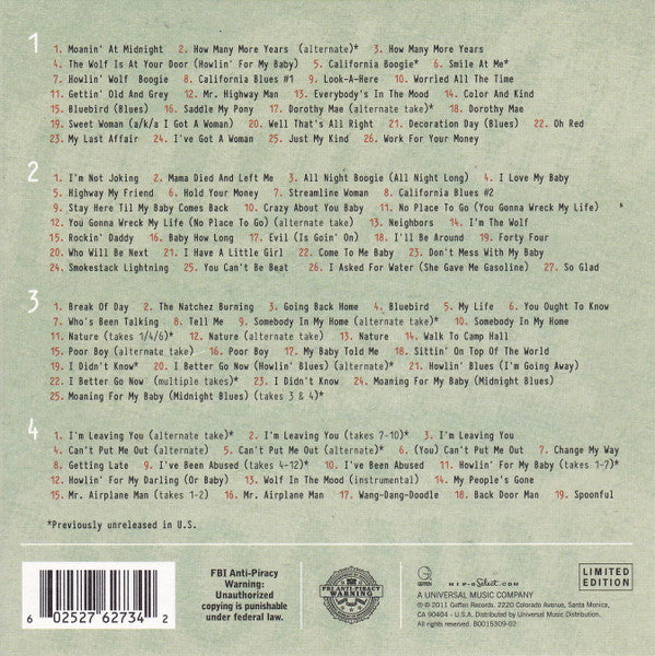Howlin' Wolf : Smokestack Lightning (The Complete Chess Masters 1951 - 1960) (4xCD, Comp, Ltd, RM)