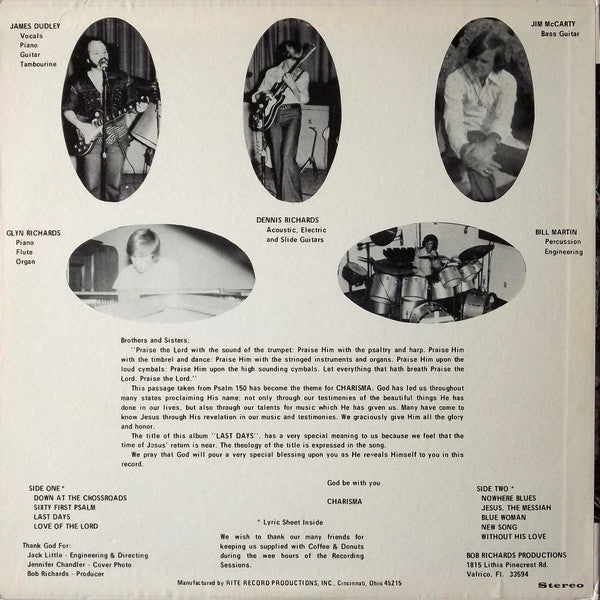 Charisma (26) : Last Days (LP, Album)