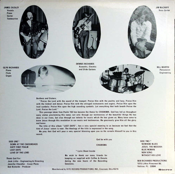Charisma (26) : Last Days (LP, Album)