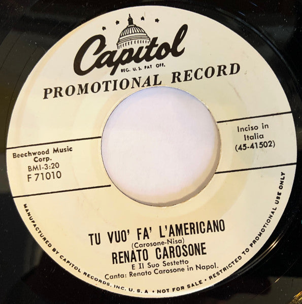 Renato Carosone : Tu Vuo Fa' L'Americano / O' Suspiro  (7", Single, Promo)