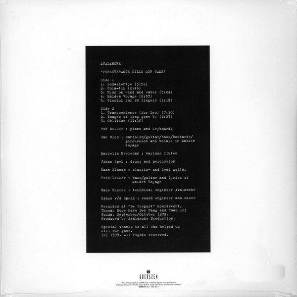 Avalanche (18) : Perseverance Kills Our Game (LP, RE, RM)