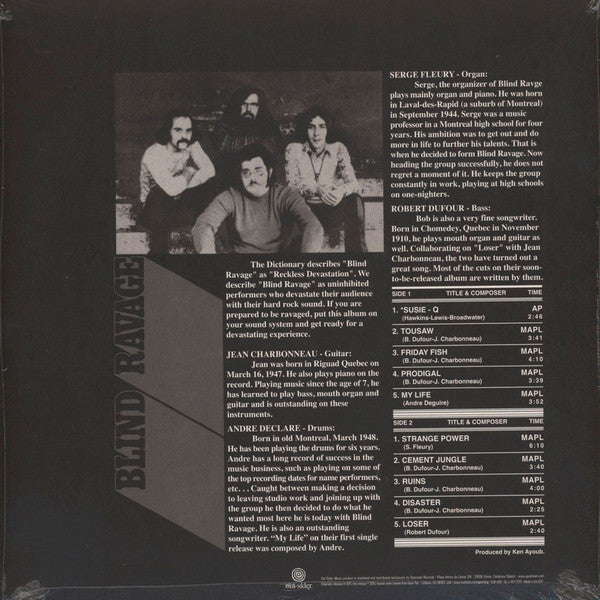 Blind Ravage : Blind Ravage (LP, Album, RE, RM)