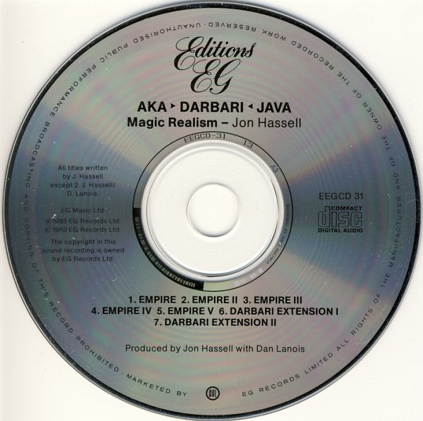 Jon Hassell : Aka / Darbari / Java - Magic Realism (CD, Album)