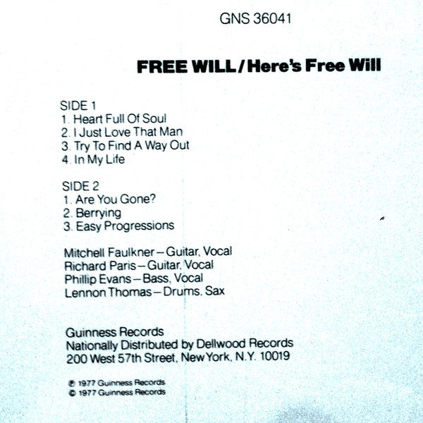 Free Will (2) : Here's Free Will (LP, Album)