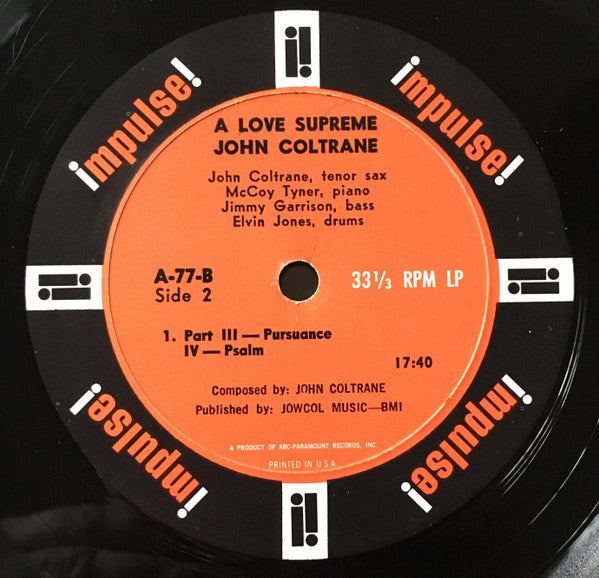 John Coltrane : A Love Supreme (LP, Album, Mono, Gat)